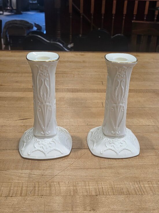 Pfaltzgraff Accessories - Vintage Pfaltzgraff American Artware Ivory Bone China Candlesticks Pair